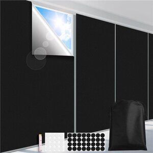 100% Blackout Curtains for Bedroom 118" x 57" Portable Blackout Shades No Drill